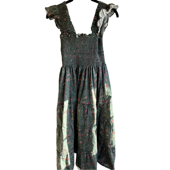 Hill House Ellie Nap Dress in Bottle Green Fleur Chintz - Picture 3 of 3
